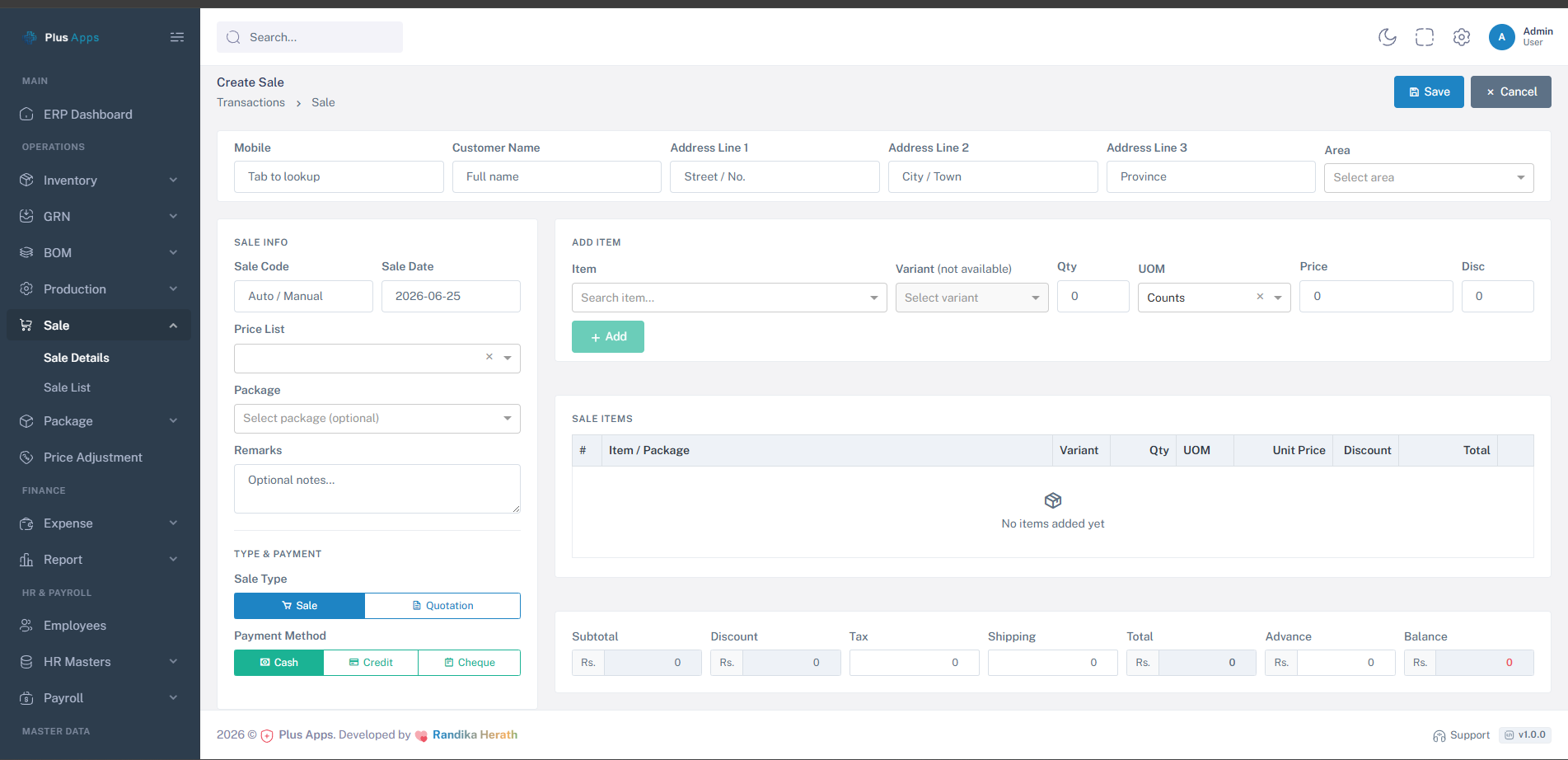 POS Screenshot